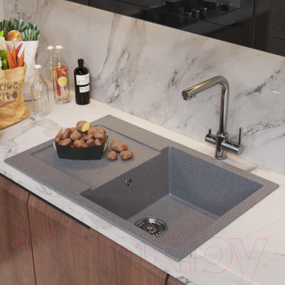 Мойка кухонная Mixline ML-GM31 552190 (темно-серый)