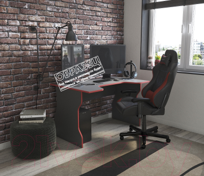 Геймерский стол Mebelain Vardig К1 (антрацит/красный)