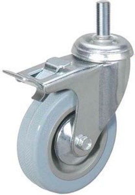Колесо для тележки складской TOR Поворотное SCtgb 93 75мм с болтом и тормозом (F) / 1003629 - фото