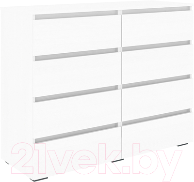 Комод Кортекс-мебель Бари 120 8ш (белый/белый/белый) - фото