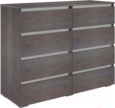 Комод Кортекс-мебель Бари 120 8ш (береза/береза/белый) - фото