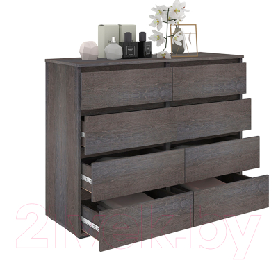 Комод Кортекс-мебель Бари 120 8ш (береза/береза/береза)