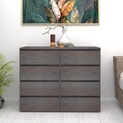 Комод Кортекс-мебель Бари 120 8ш (береза/береза/береза)