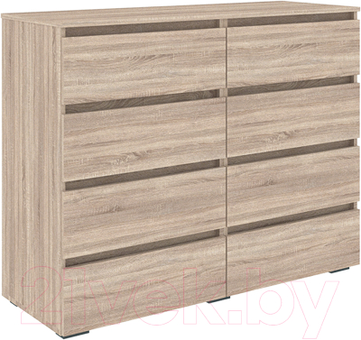 Комод Кортекс-мебель Бари 120 8ш (дуб сонома/дуб сонома/дуб сонома) - фото