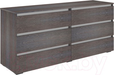 Комод Кортекс-мебель Бари 160 6ш (береза/береза/белый) - фото