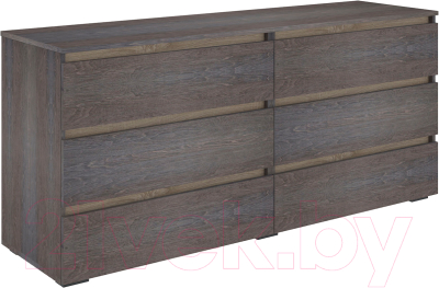Комод Кортекс-мебель Бари 160 6ш (береза/береза/дуб сонома) - фото