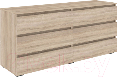 Комод Кортекс-мебель Бари 160 6ш (дуб сонома/дуб сонома/дуб сонома) - фото