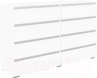 Комод Кортекс-мебель Бари 160 8ш (белый/белый/белый) - фото