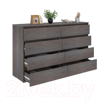 Комод Кортекс-мебель Бари 160 8ш (береза/береза/береза)