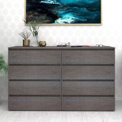 Комод Кортекс-мебель Бари 160 8ш (береза/береза/береза)