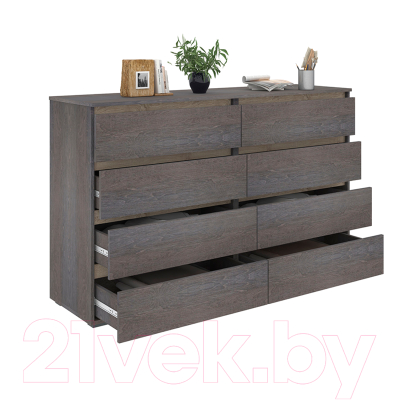 Комод Кортекс-мебель Бари 160 8ш (береза/береза/дуб сонома)