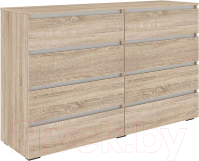 Комод Кортекс-мебель Бари 160 8ш (дуб сонома/дуб сонома/белый) - фото