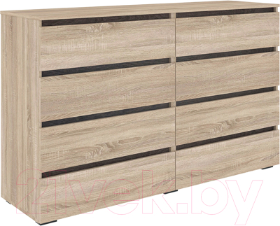 Комод Кортекс-мебель Бари 160 8ш (дуб сонома/дуб сонома/береза) - фото