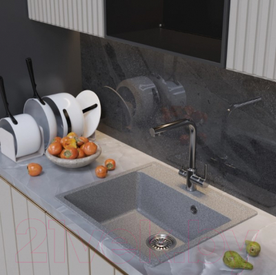 Мойка кухонная Mixline ML-GM15 551915 (темно-серый)