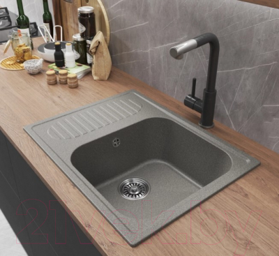 Мойка кухонная Mixline ML-GM18 551971 (темно-серый)