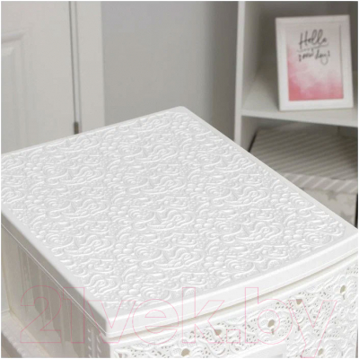 Комод пластиковый Росспласт Декор Ажур 4 яруса