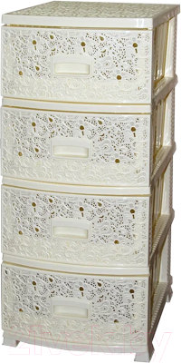 Комод пластиковый Росспласт Декор Ажур 4 яруса - фото