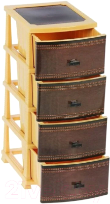 Комод пластиковый Росспласт Декор Кожа 4 яруса