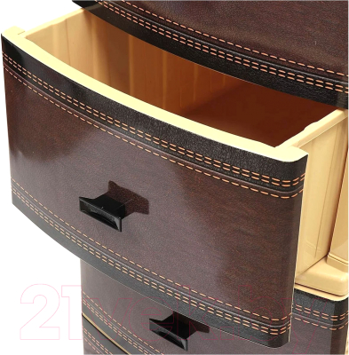 Комод пластиковый Росспласт Декор Кожа 4 яруса