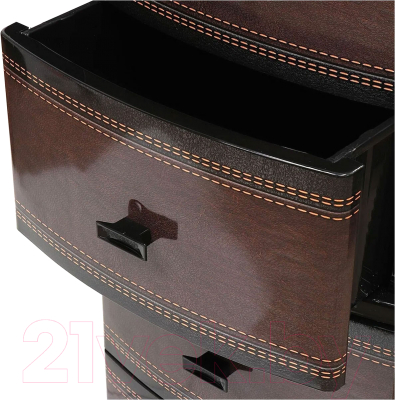 Комод пластиковый Росспласт Декор Кожа 4 яруса