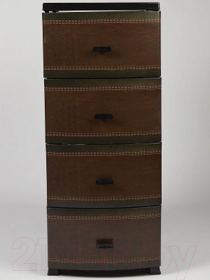 Комод пластиковый Росспласт Декор Кожа 4 яруса