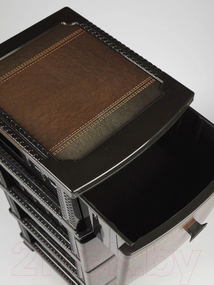 Комод пластиковый Росспласт Декор Кожа 4 яруса