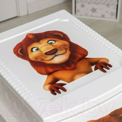 Комод пластиковый Росспласт Декор Лев Моно 4 яруса