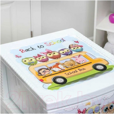 Комод пластиковый Росспласт Декор Совушки 4 яруса