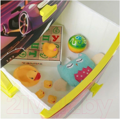 Комод пластиковый Росспласт Декор Спорткар 4 яруса