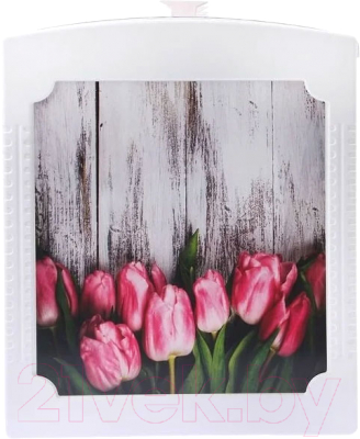 Комод пластиковый Росспласт Декор Тюльпан Моно 4 яруса