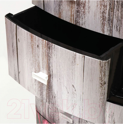 Комод пластиковый Росспласт Декор Тюльпан Моно 4 яруса