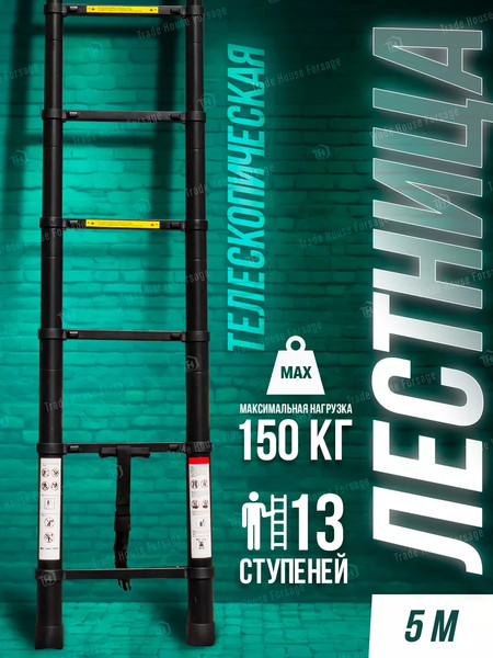 Телескопическая лестница RockForce RF-UP500(56431)