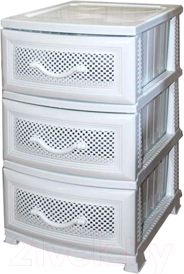 Комод пластиковый Росспласт Дельфин 3 яруса