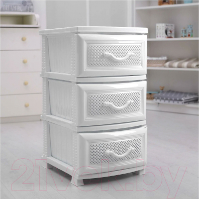 Комод пластиковый Росспласт Дельфин 3 яруса