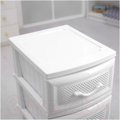 Комод пластиковый Росспласт Дельфин 3 яруса