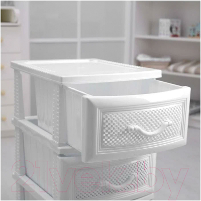 Комод пластиковый Росспласт Дельфин 3 яруса