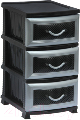 Комод пластиковый Росспласт Дельфин 3 яруса - фото