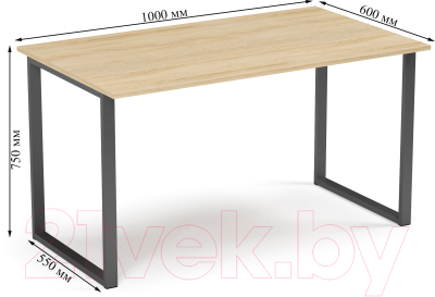 Письменный стол Soma Bliss 100x60 (дуб сонома/черный)