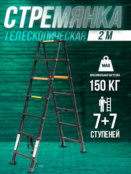 Телескопическая лестница RockForce RF-UP200-2(56437)
