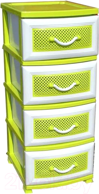 Комод пластиковый Росспласт Дельфин 4 яруса - фото