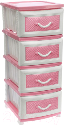 Комод пластиковый Росспласт Дельфин 4 яруса - фото