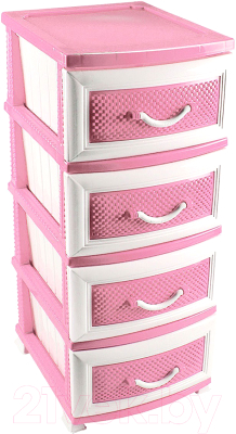 Комод пластиковый Росспласт Дельфин 4 яруса