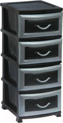 Комод пластиковый Росспласт Дельфин 4 яруса - фото