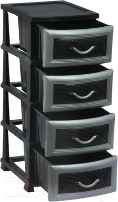 Комод пластиковый Росспласт Дельфин 4 яруса