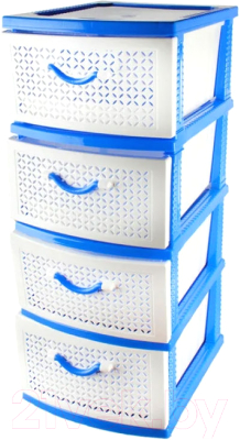 Комод пластиковый Росспласт Ромашка 4 яруса - фото