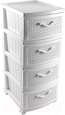 Комод пластиковый Росспласт Ромашка 4 яруса - фото