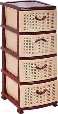 Комод пластиковый Росспласт Ромашка 4 яруса - фото