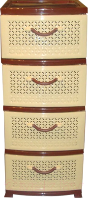 Комод пластиковый Росспласт Ромашка 4 яруса