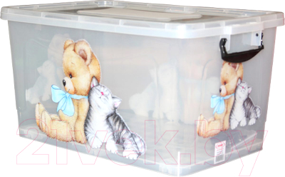 Контейнер для хранения Росспласт Мишка и Котенок
