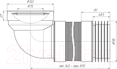 Слив (гофра) Ани Пласт K729R
